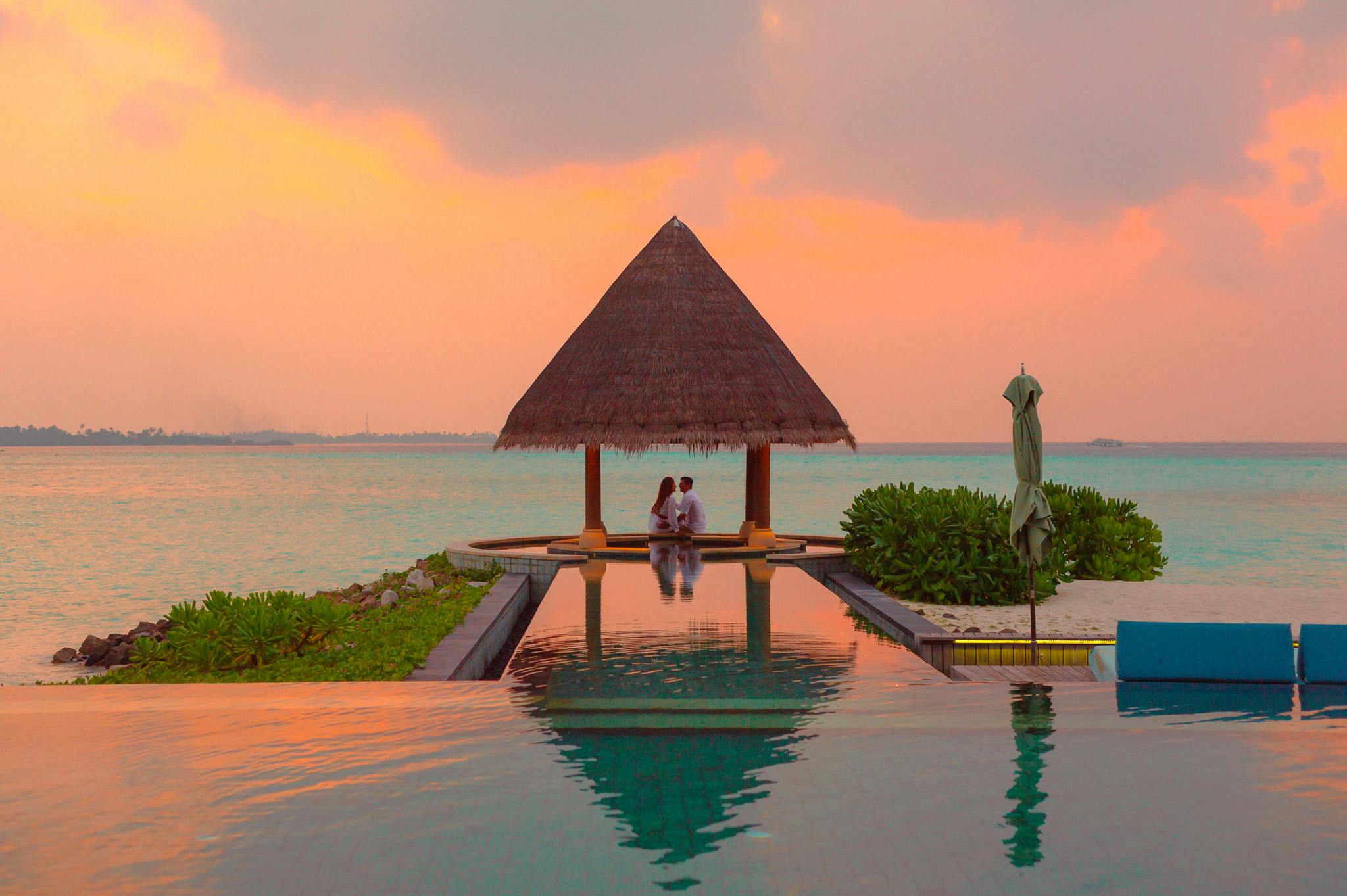 Luxury Maldives sunset view curated by RGM Travel Agency