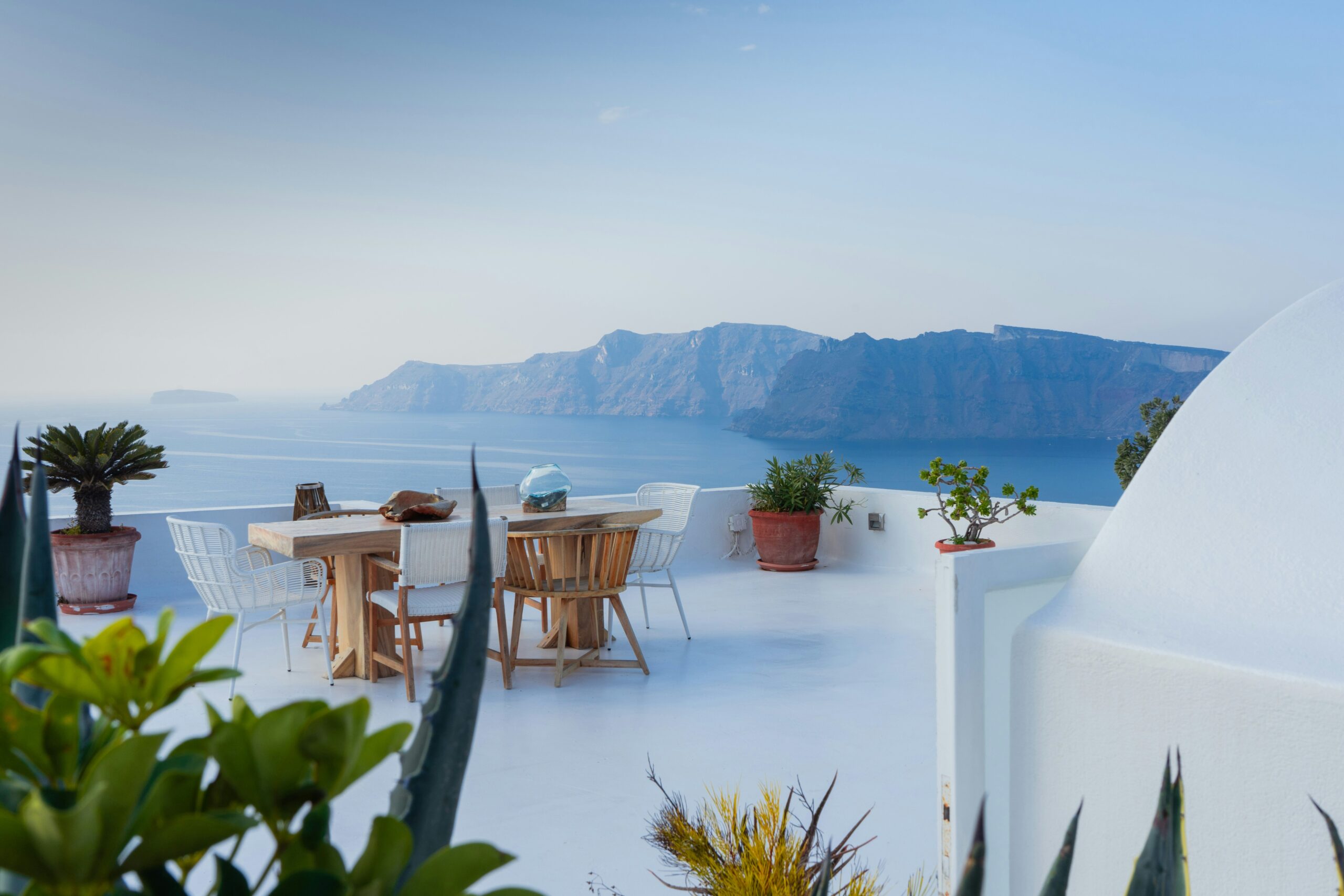 Dining with a view in Santorini